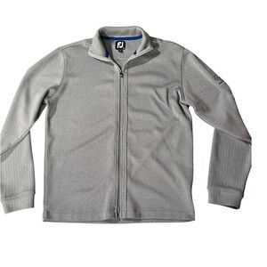 FootJoy FJ Full Zip Jacket Gray Medium Golf Sweater Performance Lightweight
